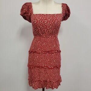 Sim & Sam Womens Ditsy Floral Tiered Coquette Fairy Babydoll Mini Dress Size M‎